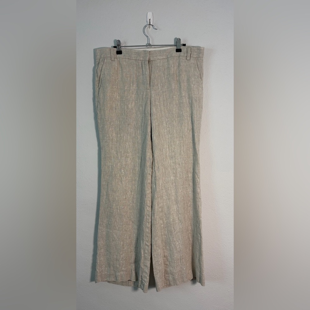 Vintage J.crew Cream Linen Sparkle Curve Fit Pants